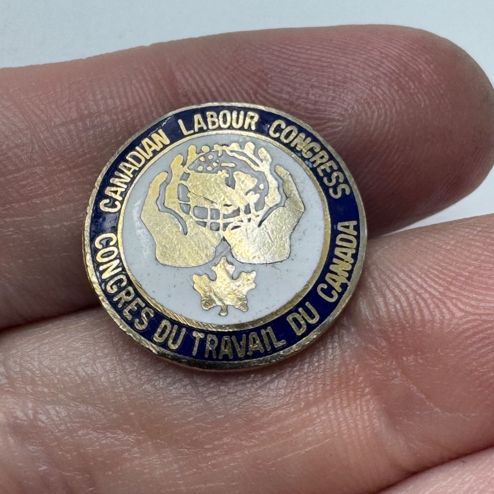 Vintage Canadian Labour Congress Enamel Union Screw Back Lapel Pin CCL Breadner