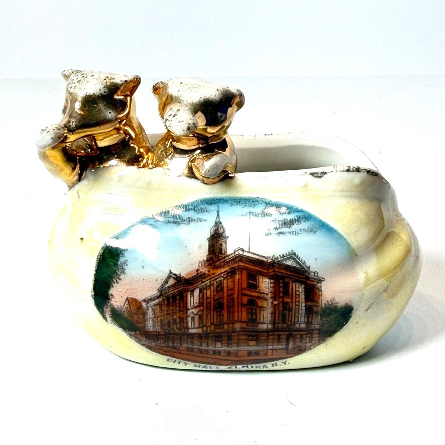 CITY HALL - ELMIRA NY NEW YORK Souvenir ANTIQUE CHINA TRINKET CITY HALL - ELMIRA NY NEW YORK Souvenir ANTIQUE CHINA TRINKET