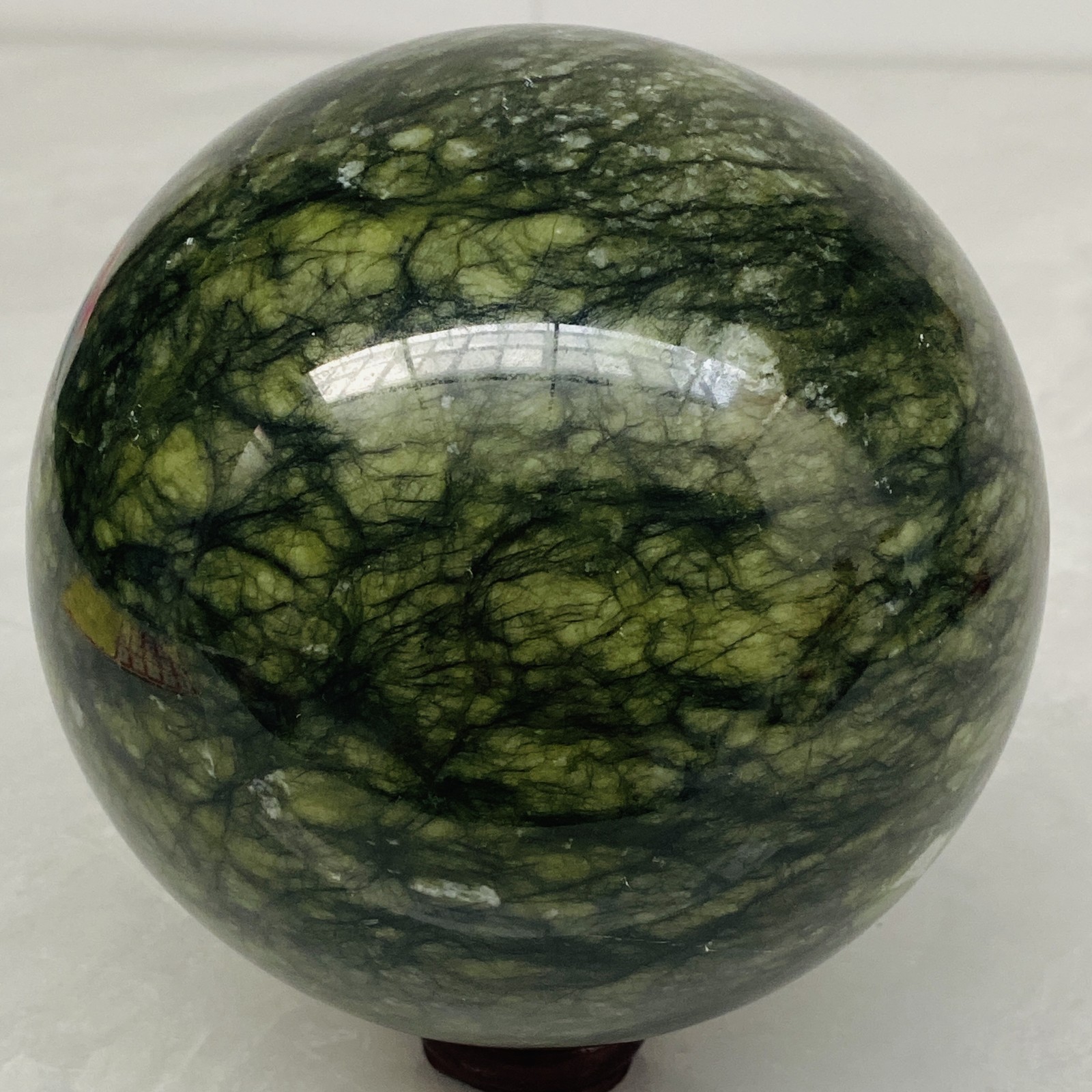 Natural Southern Jade Sphere Green Serpentine Crystal Ball Healing 3040g 6.7LB