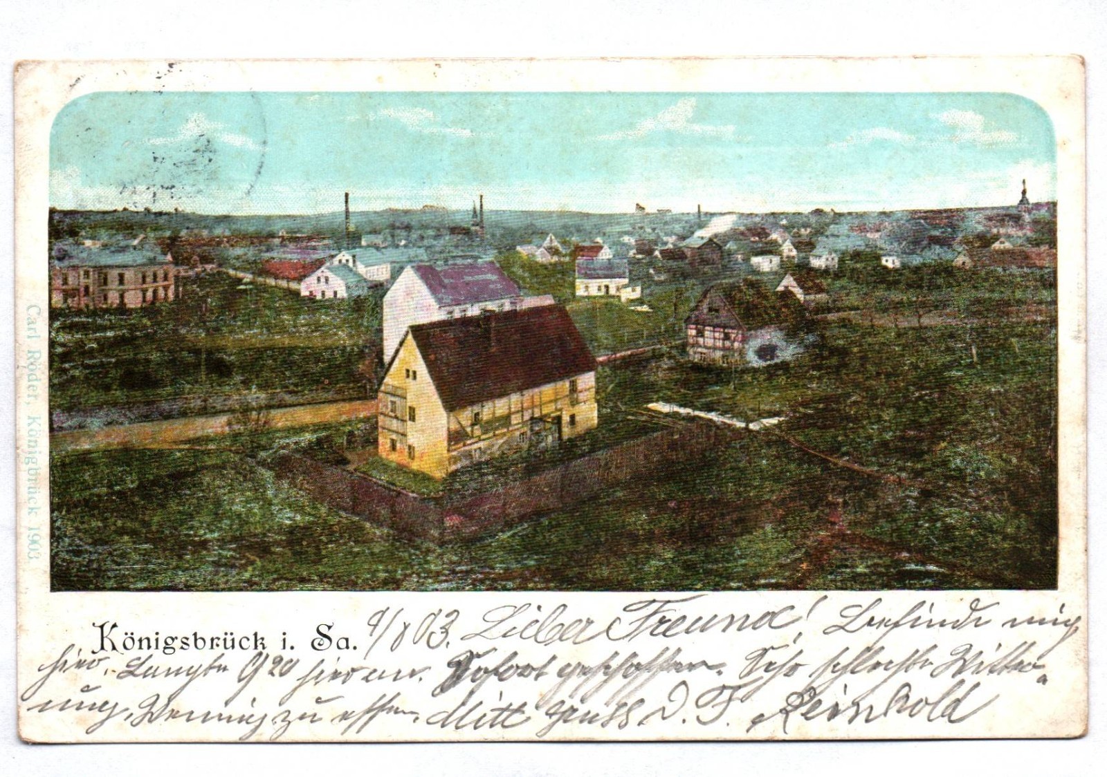 Litho Postcard Königsbrück in Saxony 1903 NR10058