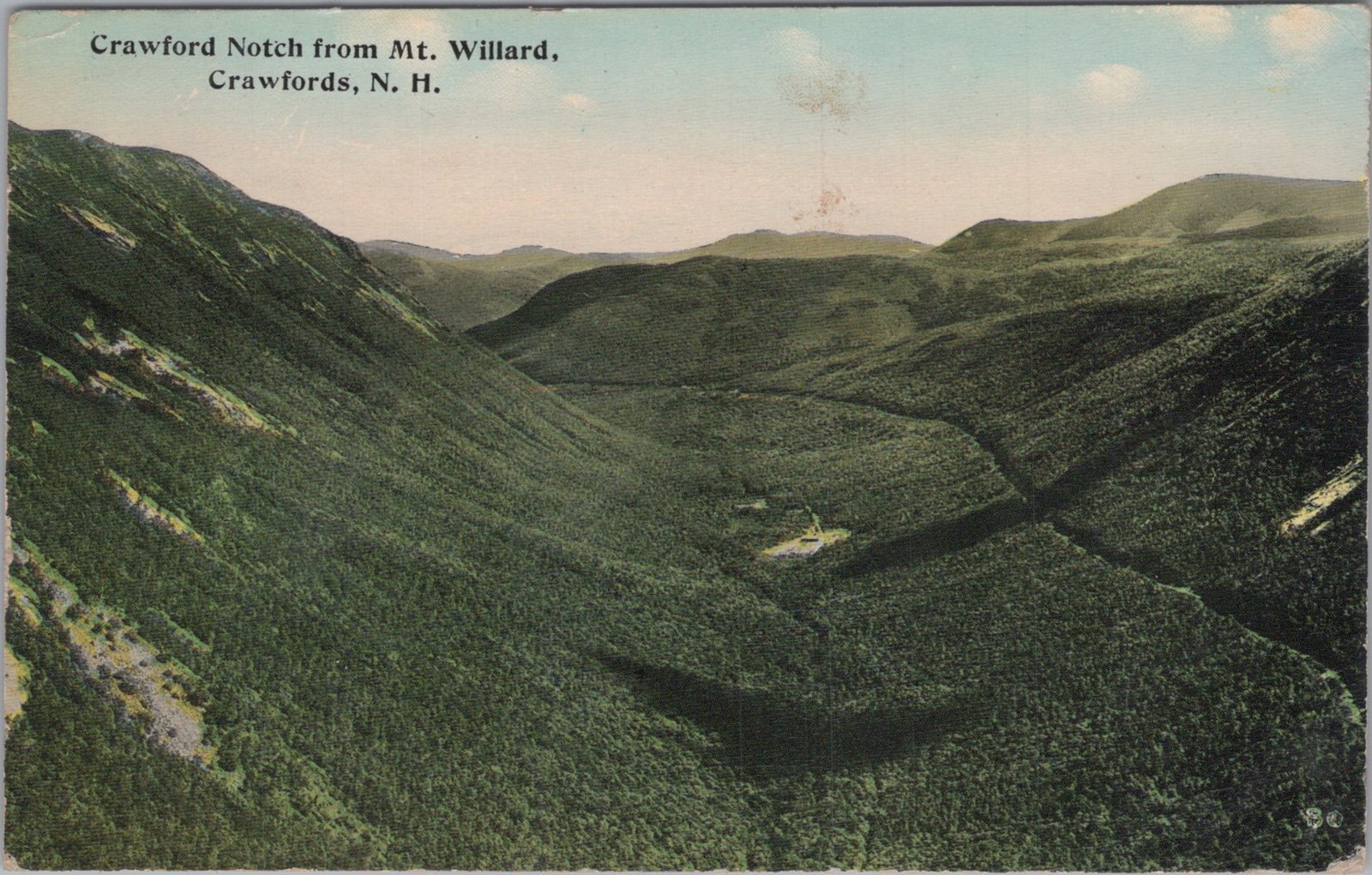 Crawford Notch Mt Willard White Mountains Crawfords NH Scenic View 1915 Postcard