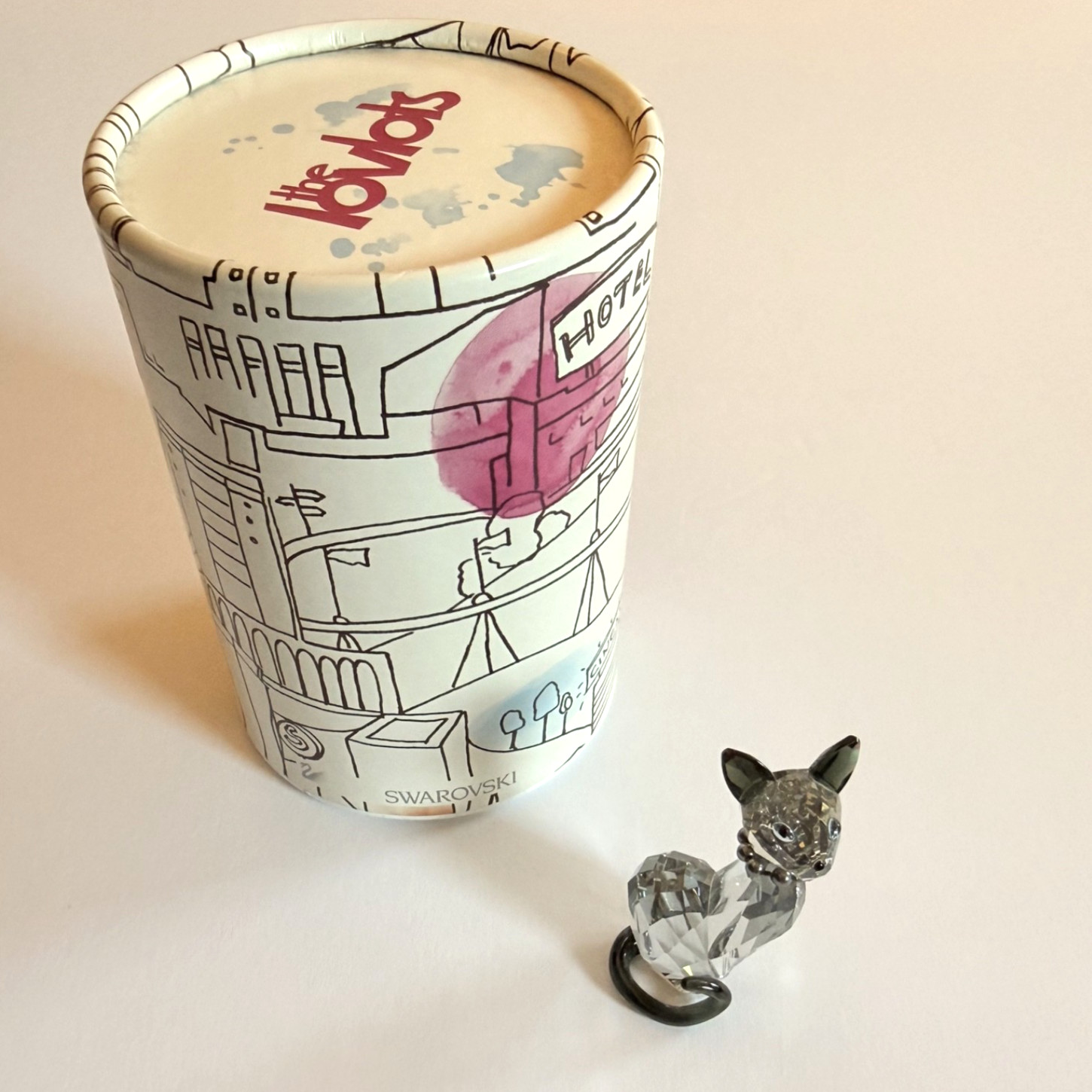 Swarovski Crystal The Lovlots Figurine - House of Cats - Ines Gray Cat 