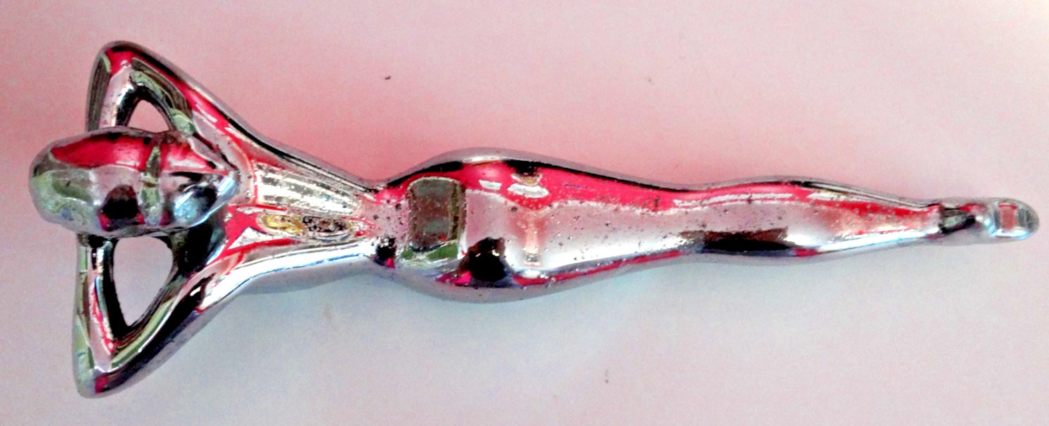 1950s-1960s  Nash Hood Ornament Chrome Flying Lady Goddess by George Petty