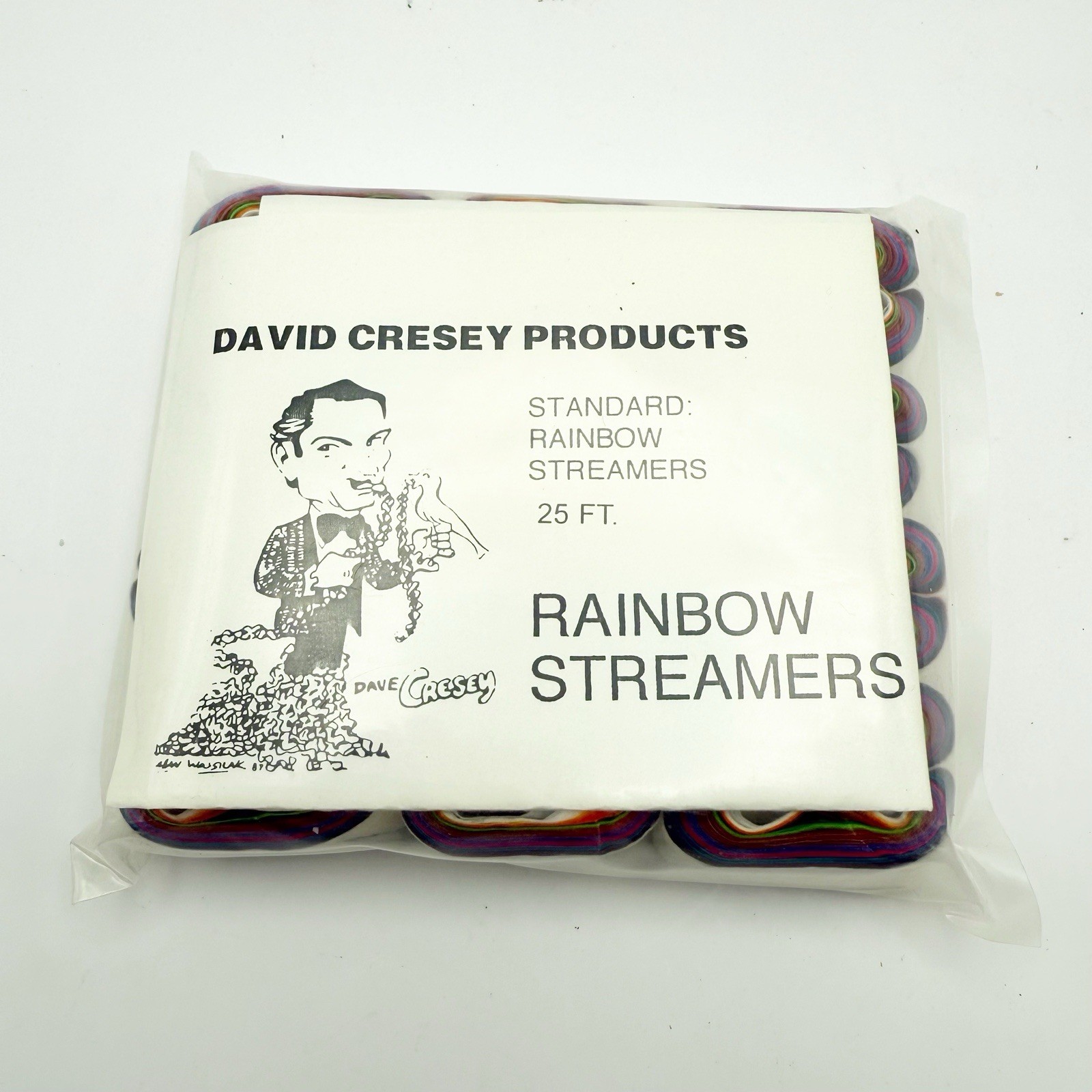David Cresey Rainbow Streamers 25 Feet for Magic Tricks 24 pack NEW
