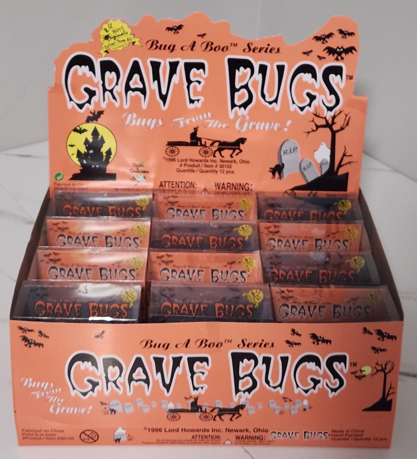 Vtg 1996 Lord Howards Grave Bugs Bug A Boo Series Full 12 Pc Retail Display New