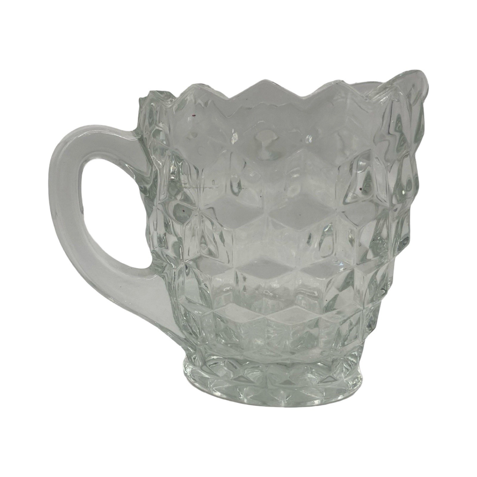 Vintage Fostoria Glass American Block Optic Creamer