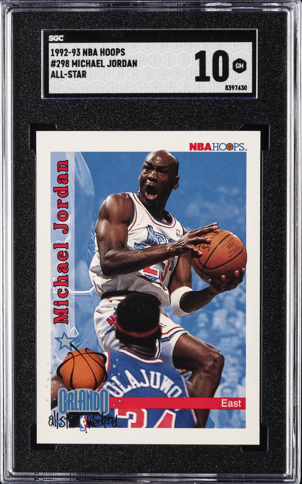 1992-93 NBA HOOPS ALL-STAR #298 MICHAEL JORDAN SGC 10 GM
