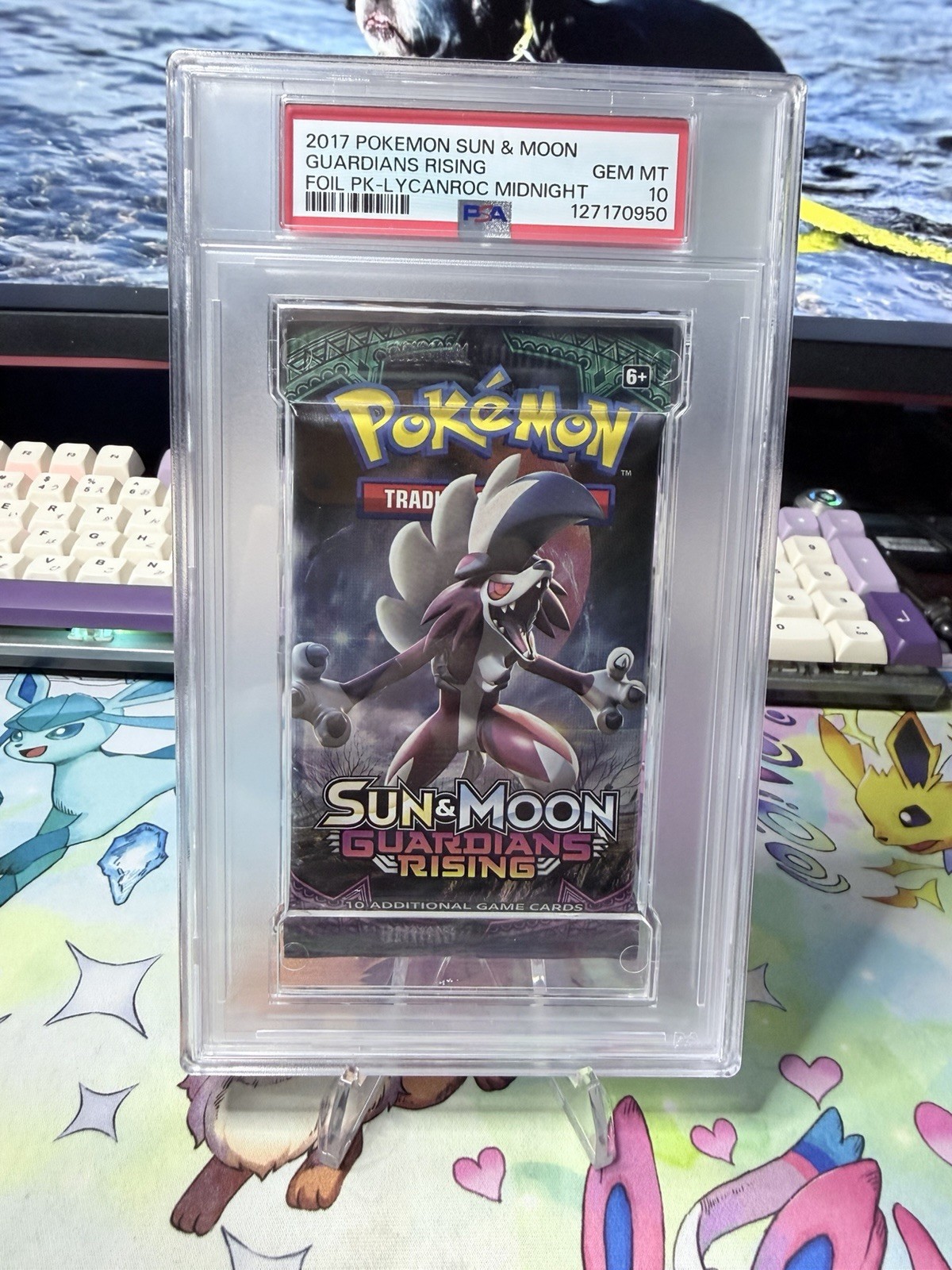 2017 Pokemon Guardians Rising Lycanroc Midnight Booster Pack PSA 10 GEM MINT