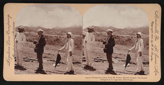 Pitons du Carbet from Mt Pelee\'s Barren Slopes Proffessor Heilprin - Old Photo
