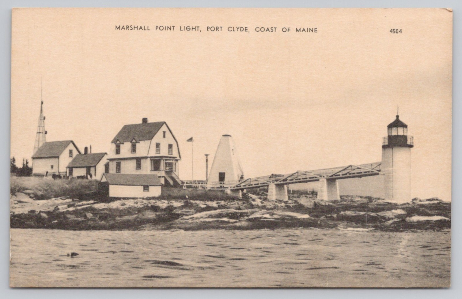 Marshall Point Lighthouse, Port Clyde, Maine ME RPPC UNP Postcard