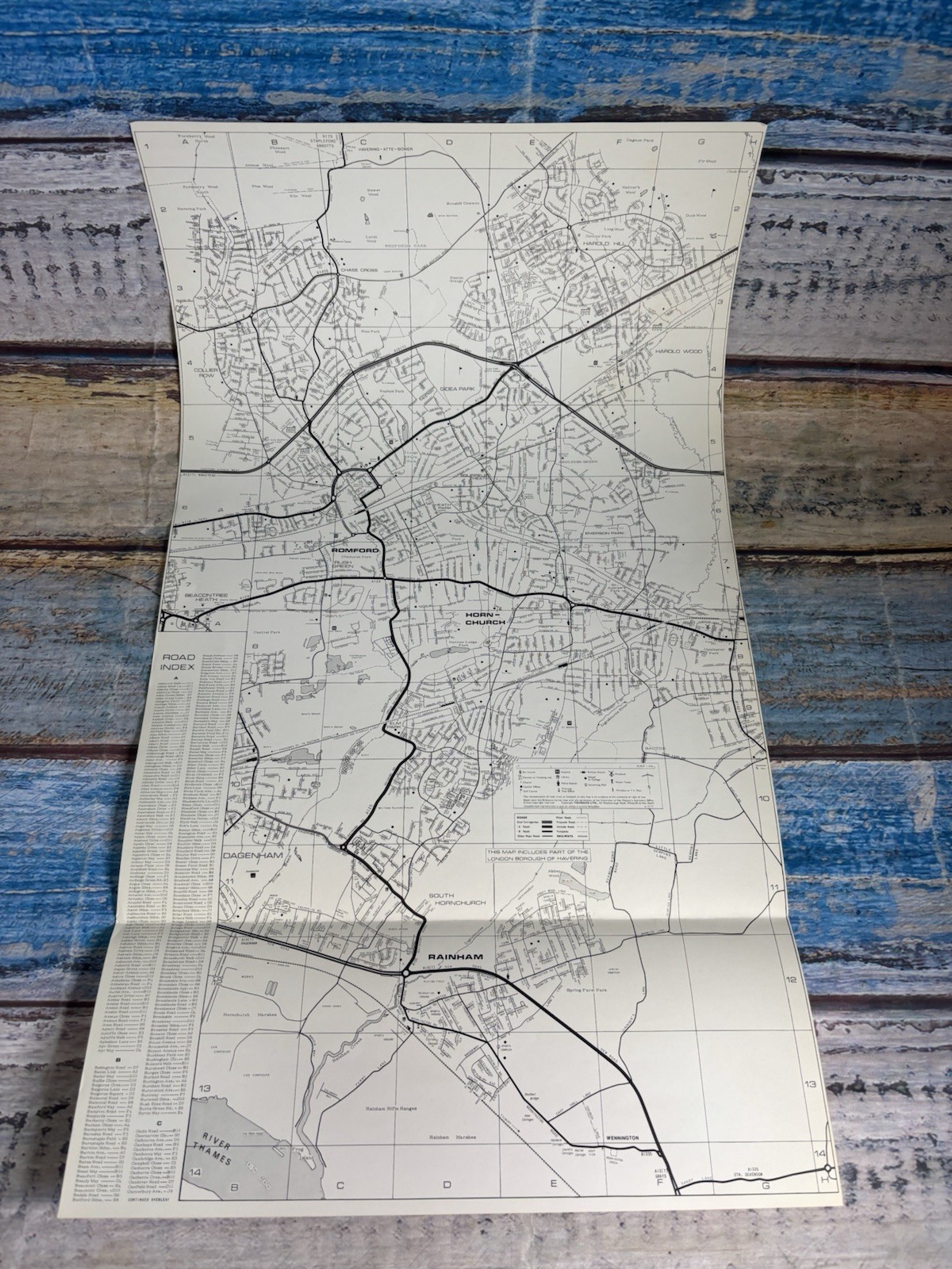 Vintage 1977 Romford Hornchurch Rainham Havering Essex Touraco Map 35x62cm