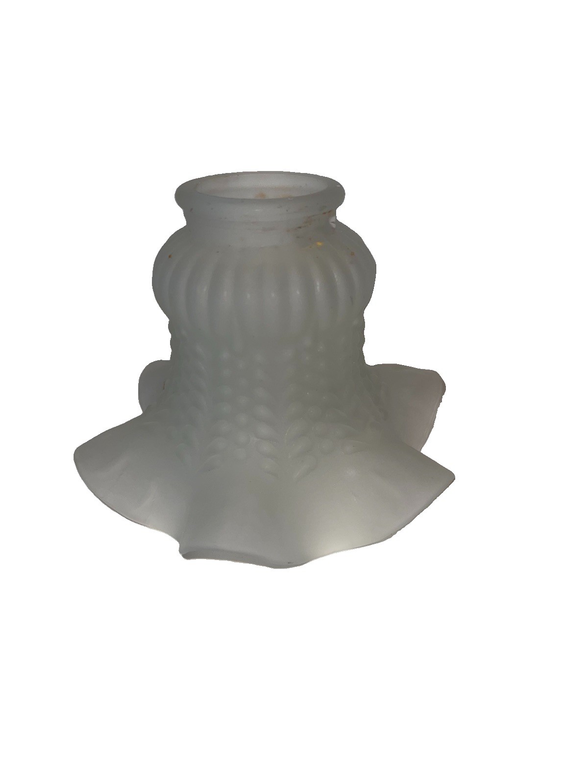 Cute Vintage Glass Light Shade Frosted Ruffled Petticoat Lamp Fan  Sconce #2 