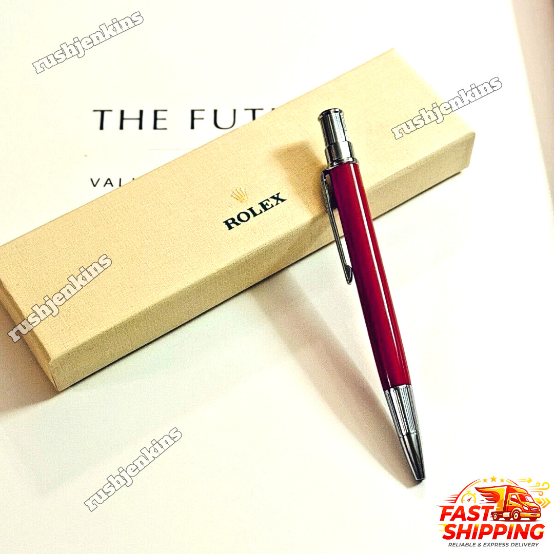 ROLEX Ruby Oyster Ballpoint Pen - New in Box, Refillable Black Ink, Lux AD Gift ROLEX Ruby Oyster Ballpoint Pen - New in Box, Refillable Black Ink, Lux AD Gift