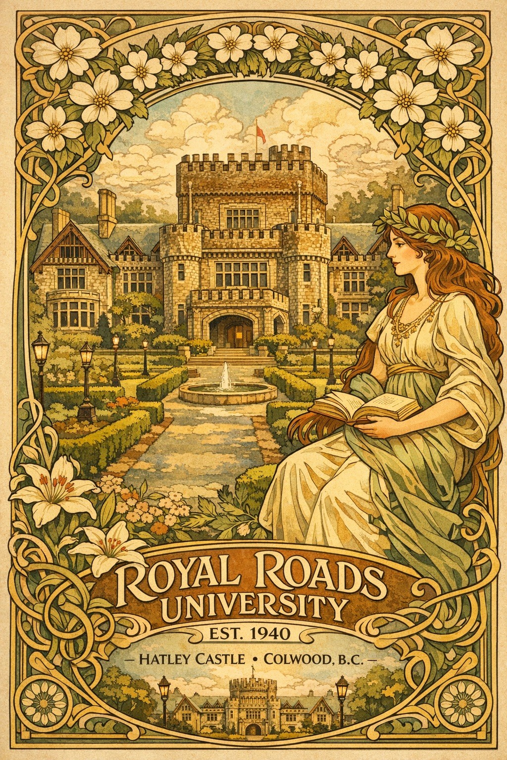 🌿 Royal Roads University Poster - 16x24” Premium 💎 Art Print 200GSM Paper