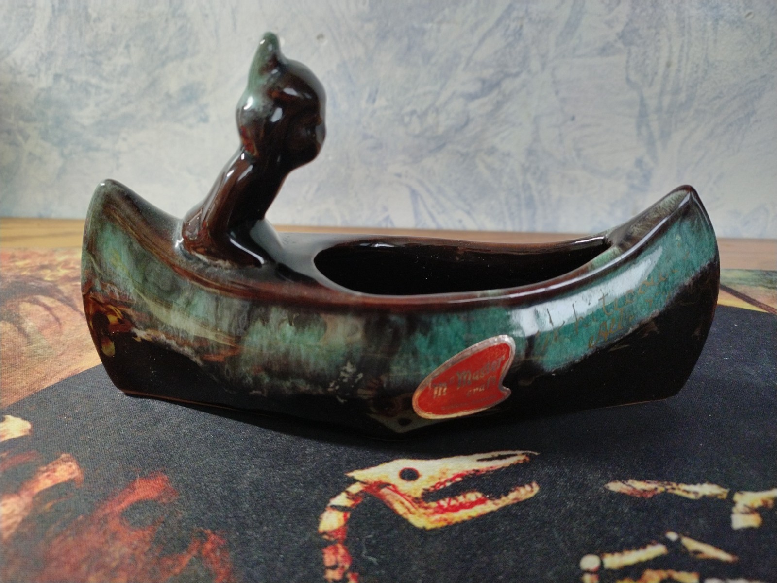 Vintage McMaster Pottery Canoe Planter Dundas Canada