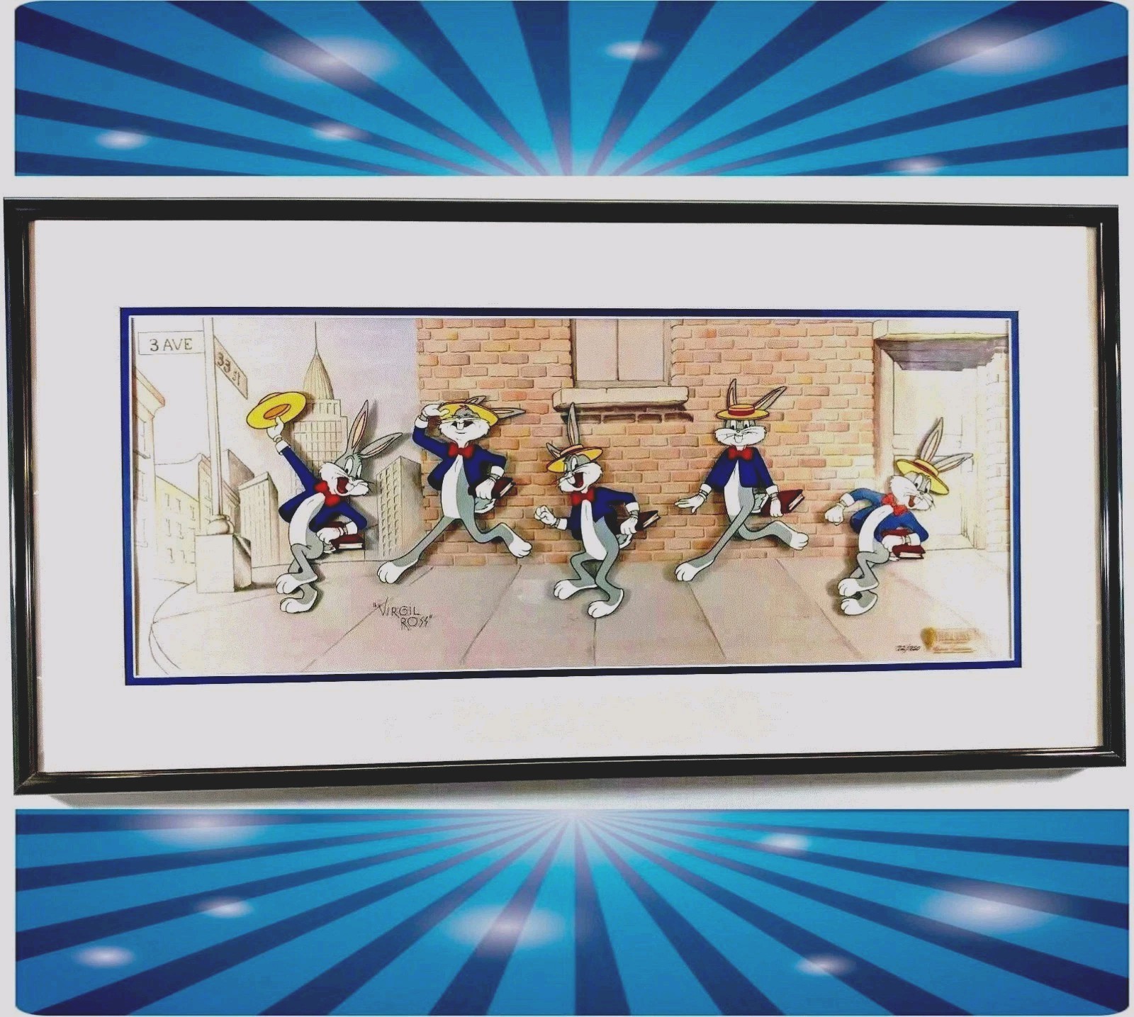 💛 Look I'm Dancing Warner Bros Signed Virgil Ross Limited Edition Cel Bugs Bunn