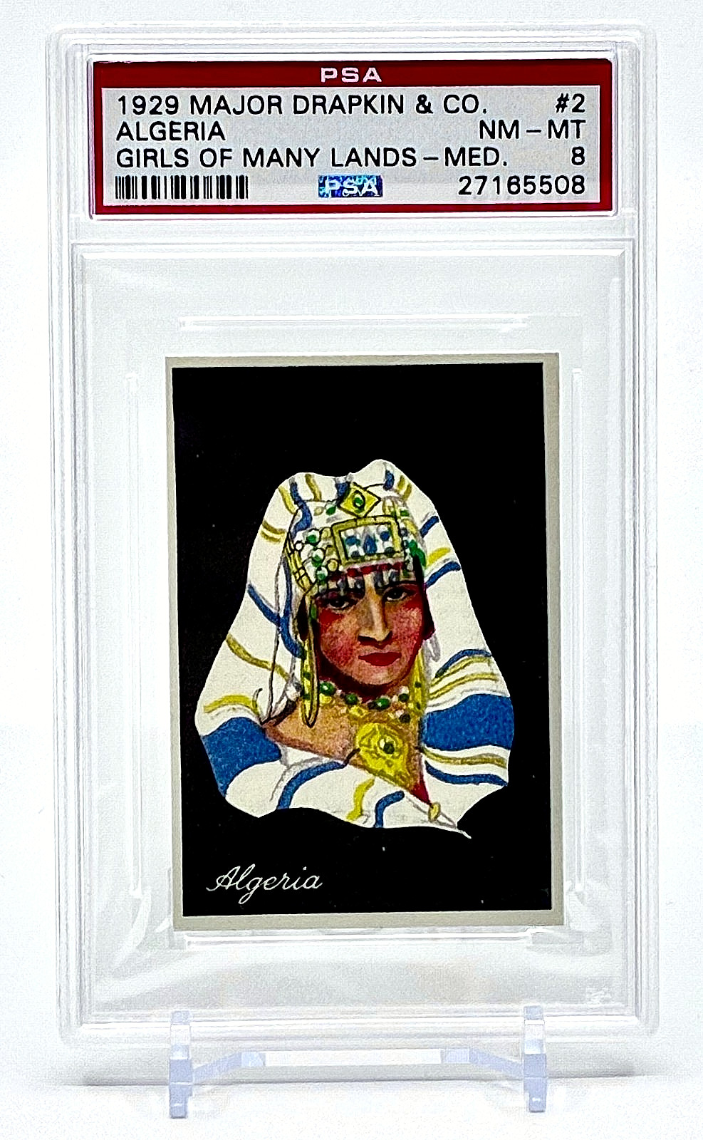 1929 Major Drapkin Tobacco Card - ALGERIA Girls of Many Lands PSA 8  (#2 of 50)