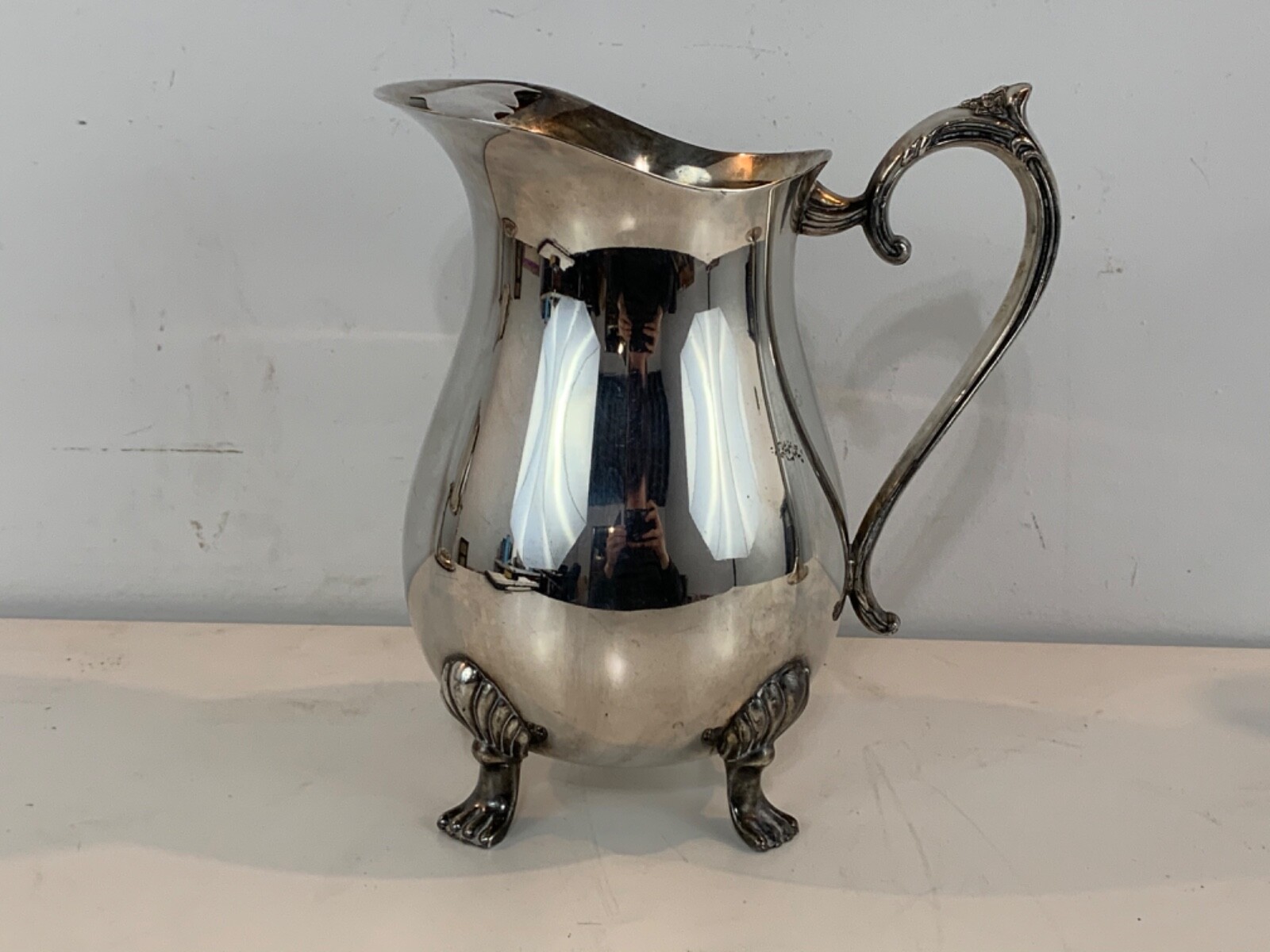 Vintage Leonard Silver Water Pitcher Footed Ice Guard Vintage Leonard Silver Water Pitcher Footed Ice Guard