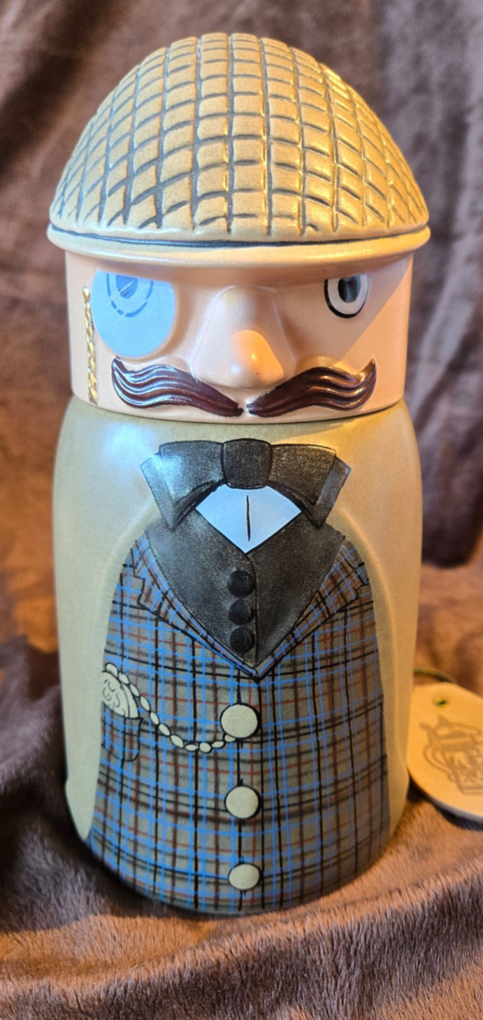 Vintage WEBCO Sherlock Holmes Character Beer Stein Pewter Lid Germany 1st Ed