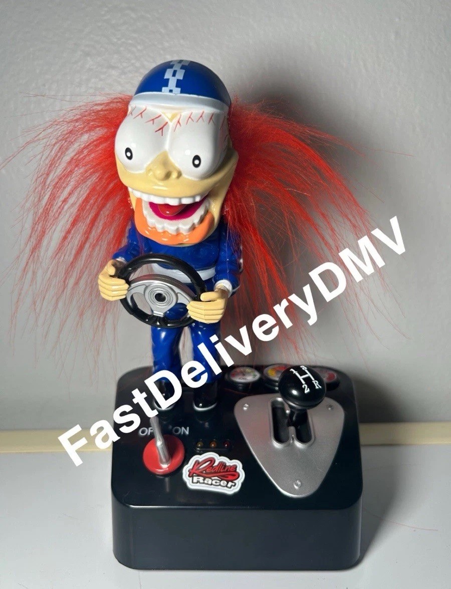 NEW Redline Racer Toy Manual Gear Shift Red Wild Hair Screaming Guy Drag Racing
