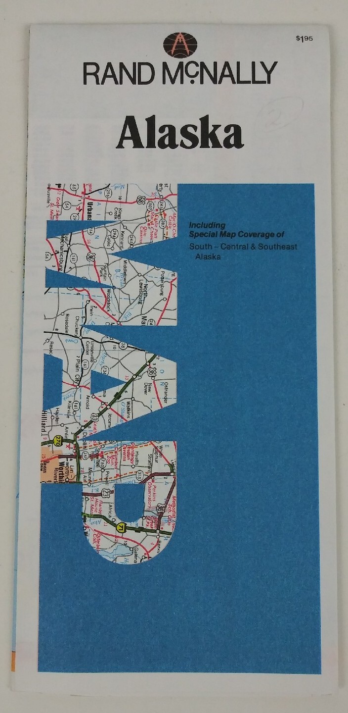 Vintage Rand McNally Road Map Alaska 1989