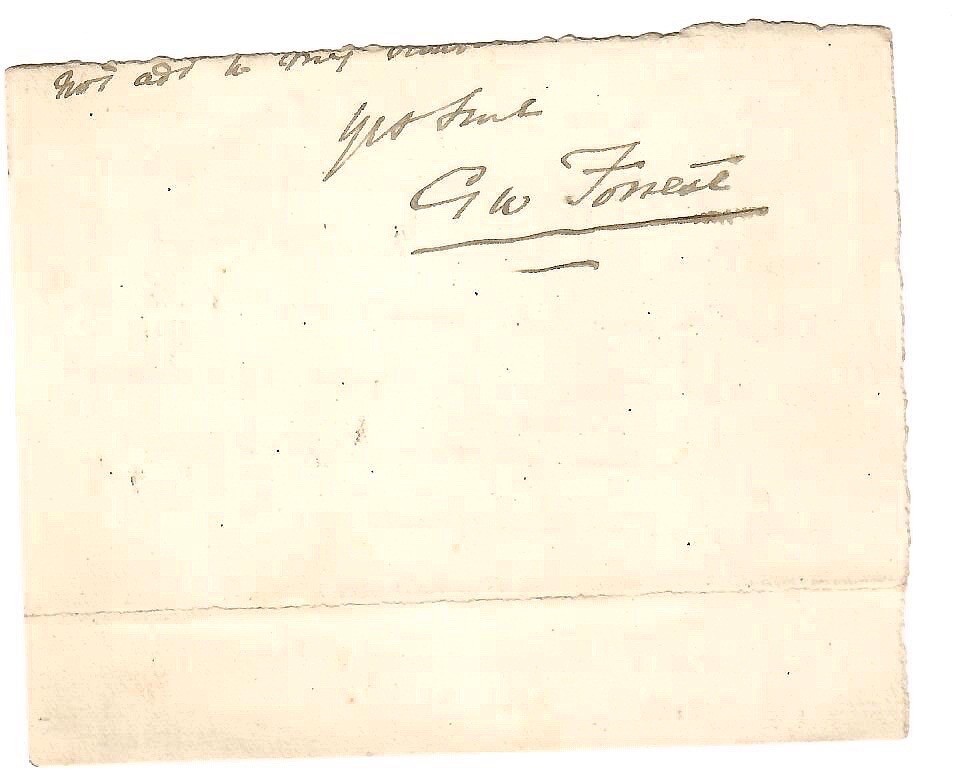 Sir George William Forrest Clipped Signature from ALS Sir George William Forrest Clipped Signature from ALS