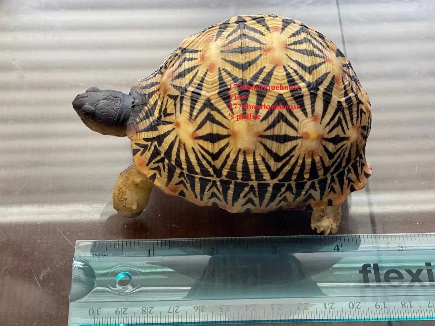 Lifelike Very Cute Radiated Tortoise Statue Reptile resin Figure Decor 5 inch