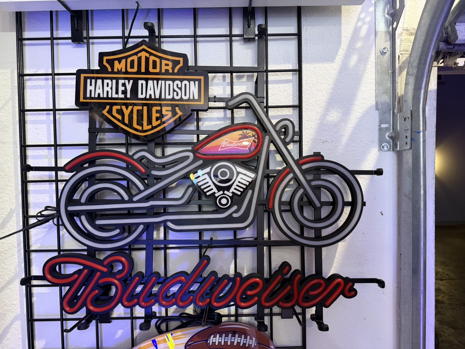 BUDWEISER HARLEY-DAVIDSON MOTORCYCLE LED BEER BAR SIGN MAN CAVE LIGHT