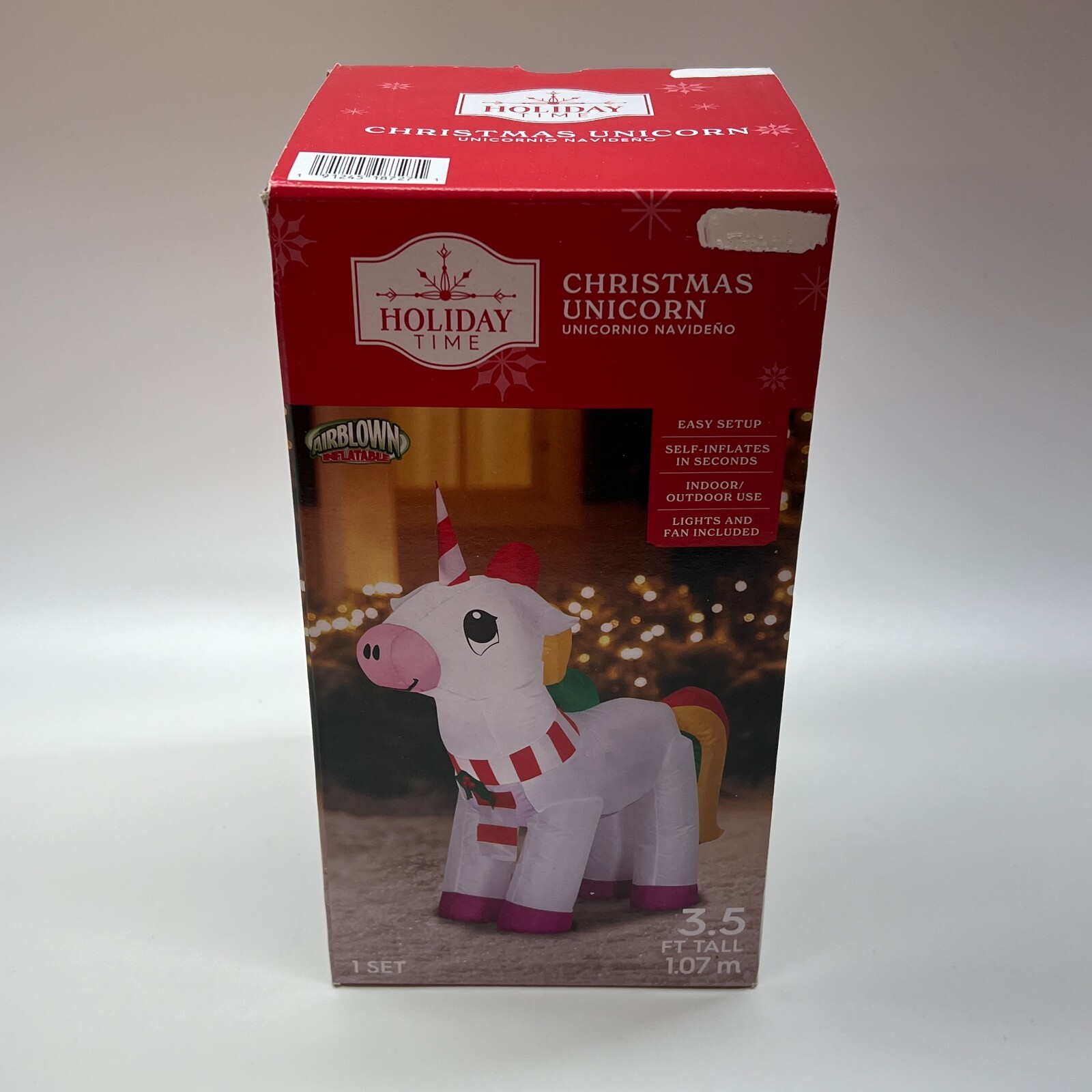 Holiday Time Airblown Inflatable Christmas Unicorn Light Up 3.5 Feet Tall
