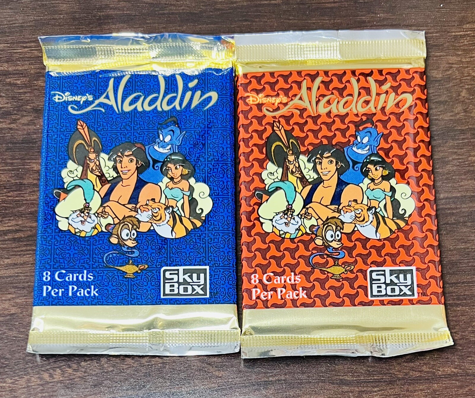 Two disney alladin trading cards vintage 8 cards per pack by sky box 1993 Two disney alladin trading cards vintage 8 cards per pack by sky box 1993