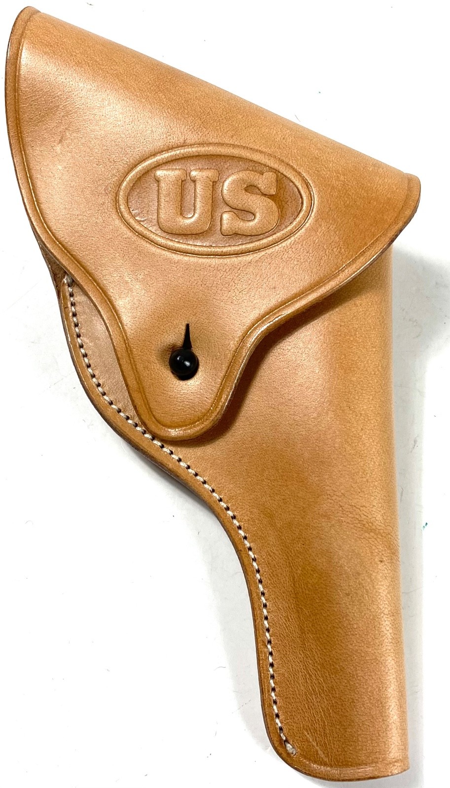 WWII US ARMY .38 SPECIAL PISTOL BELT HOLSTER W/FLAP-NATURAL RAW