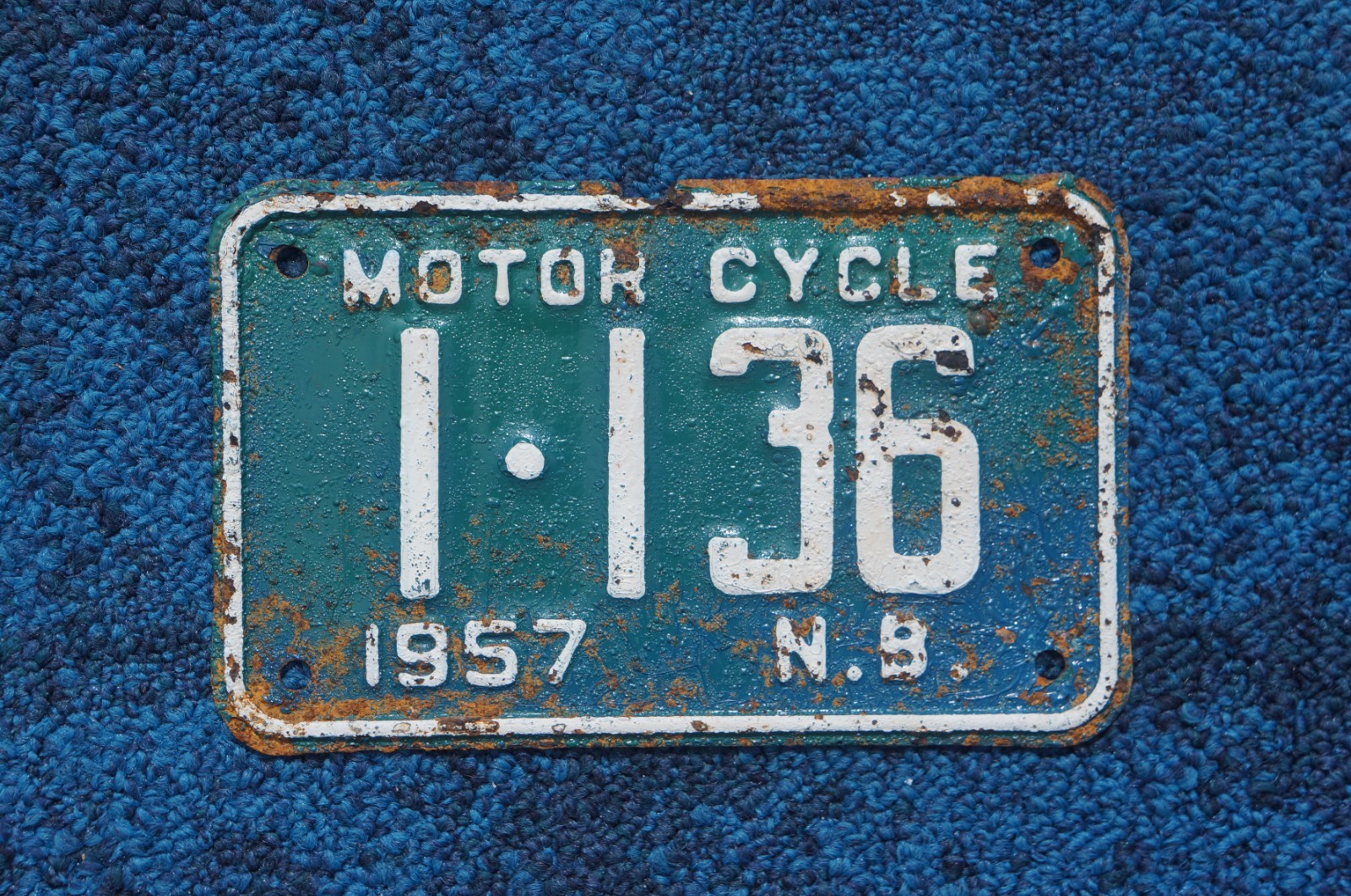 1957 New Brunswick Canada MOTORCYCLE License Plate