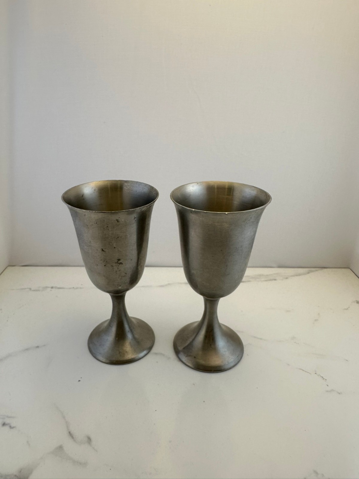 Set of 2- Towle Pewter Goblets 