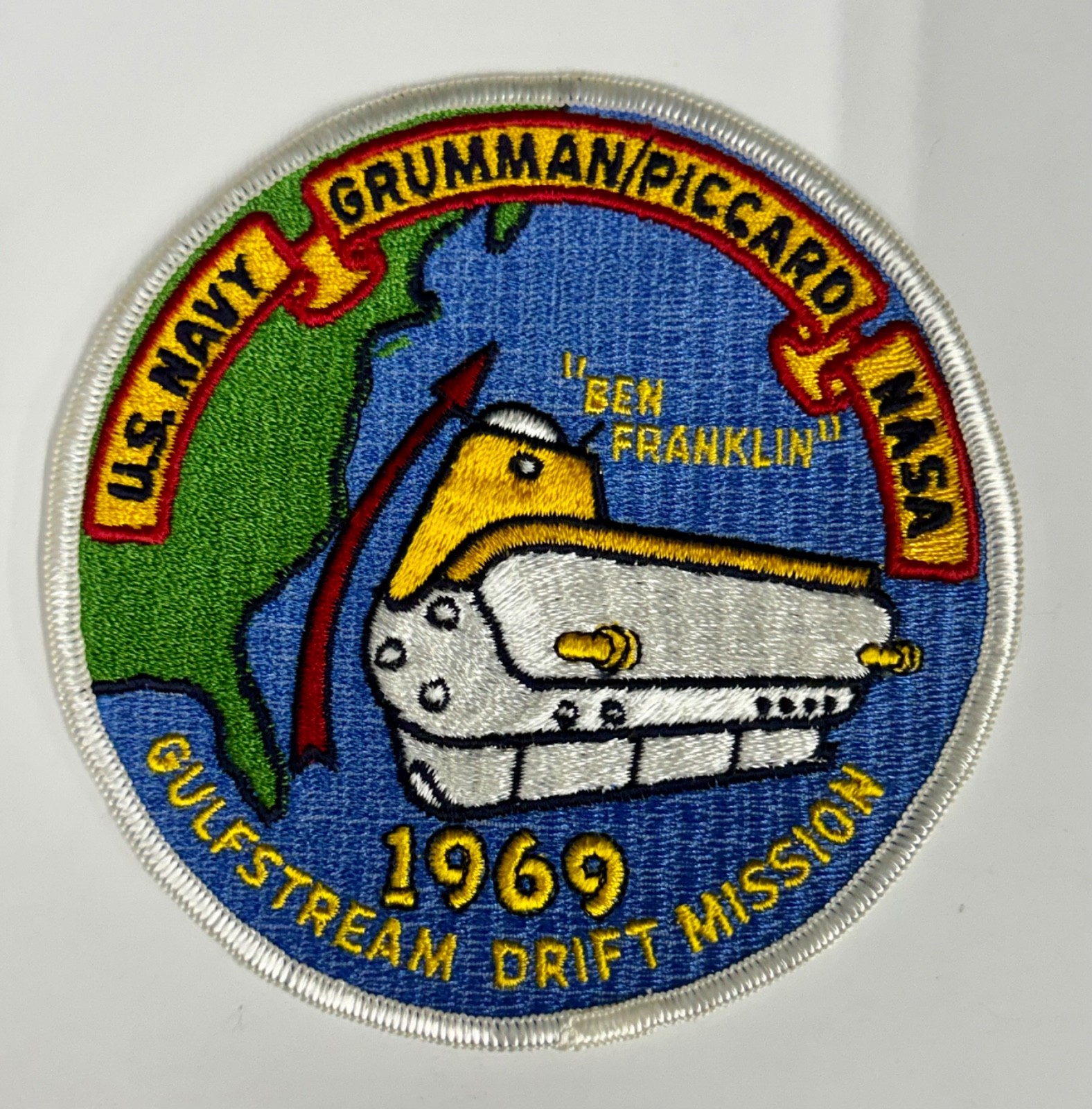 Vintage 1969 NASA US Navy Grumman Gulfstream Drift Mission Patch Mint 5\