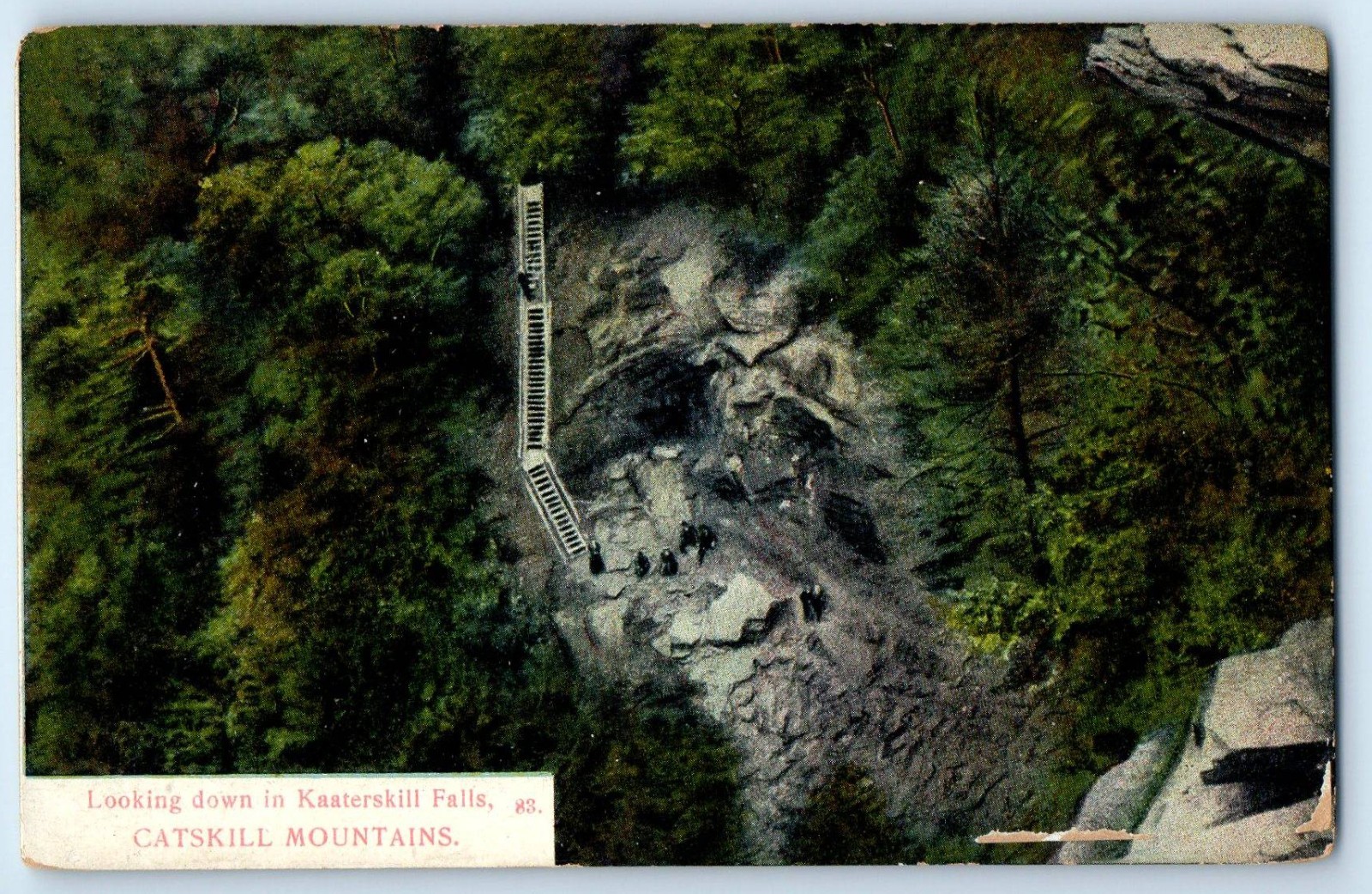 1910 Catskill Mountains New York Vintage Postcard Looking Down Kaaterskill Falls