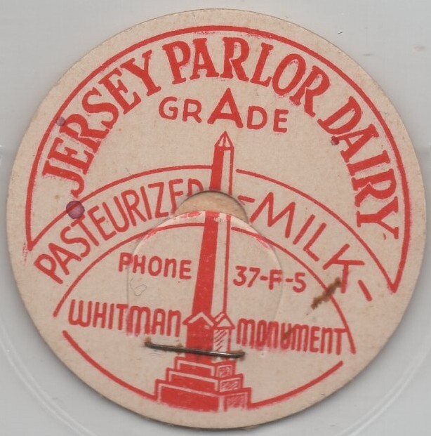 Milk Bottle Cap - Jersey Parlor Dairy - (Walla Walla, Washington) - PHONE 37-F-5