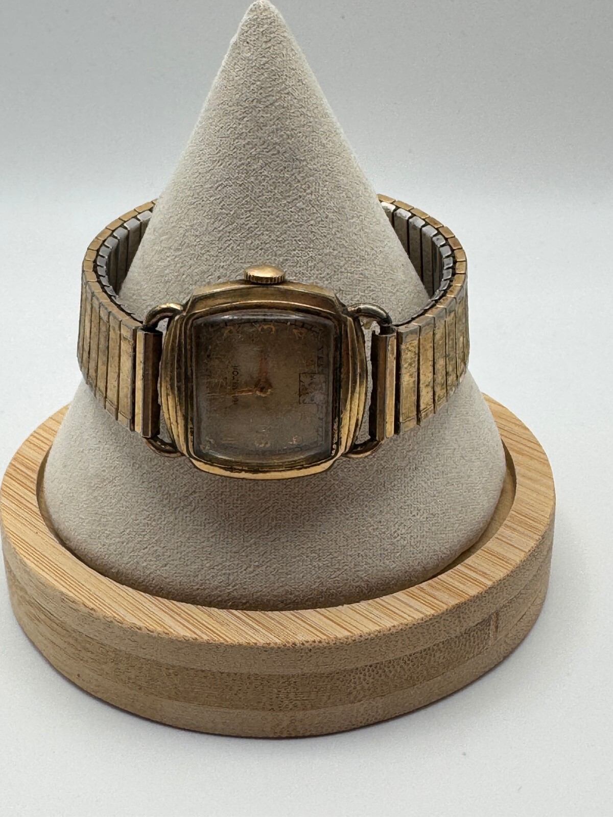 Vintage Hamilton Square Wristwatch Gold Tone Expansion Band Parts Repair
