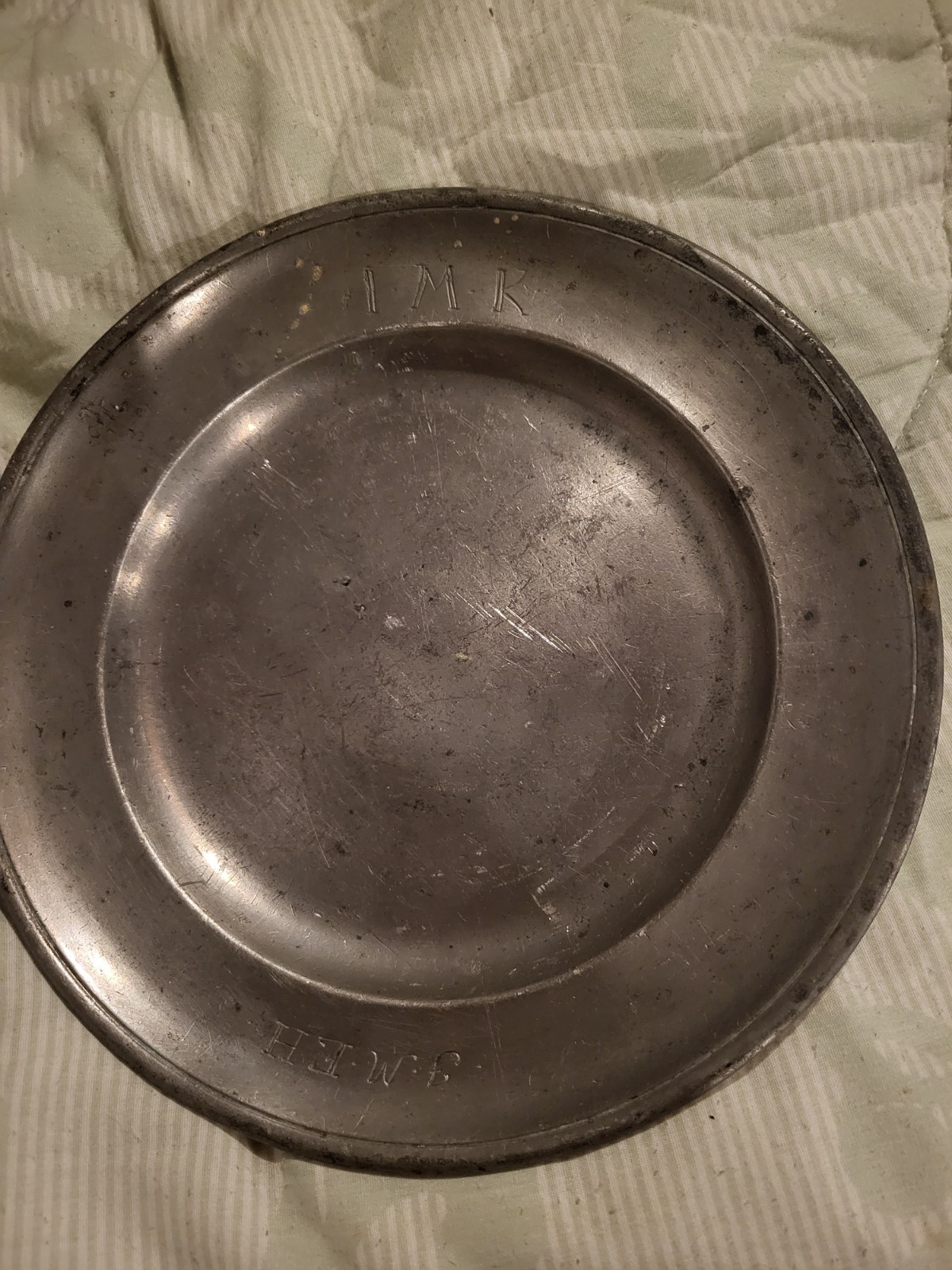 Antique Late 18th Century Continental Pewter Plate 8¾\