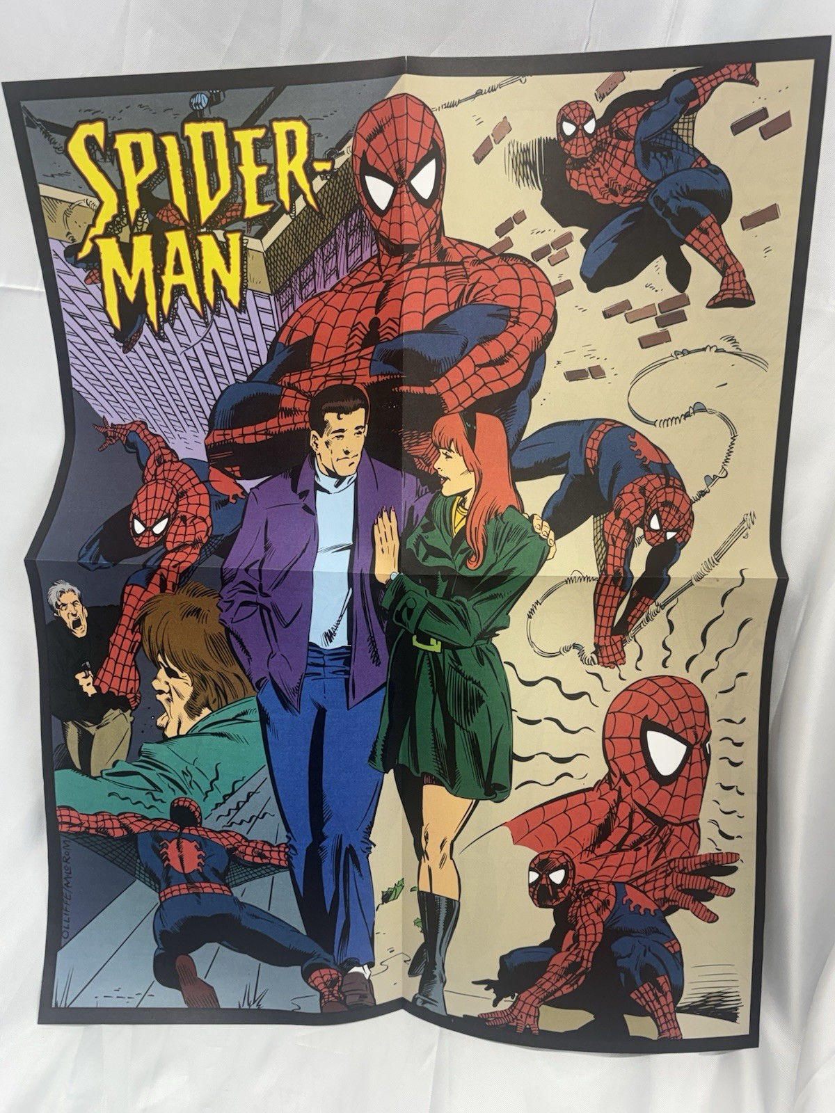 Vintage 1996 Spider-Man Poster, 2-Sided Marvel Comics 22 x 17 Pin-Up