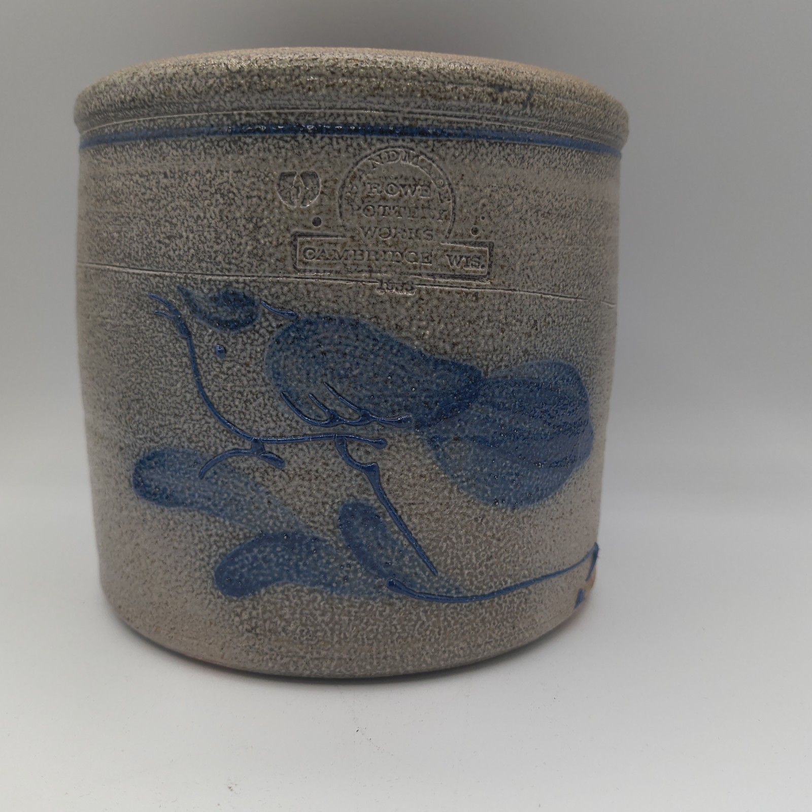 Vintage Rowe Pottery Works Salt Glazed Crock 5.5\