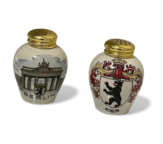 Vintage Brac Brach Germany Berlin Salt and Pepper Shakers Gold Brandenburg Bear Vintage Brac Brach Germany Berlin Salt and Pepper Shakers Gold Brandenburg Bear