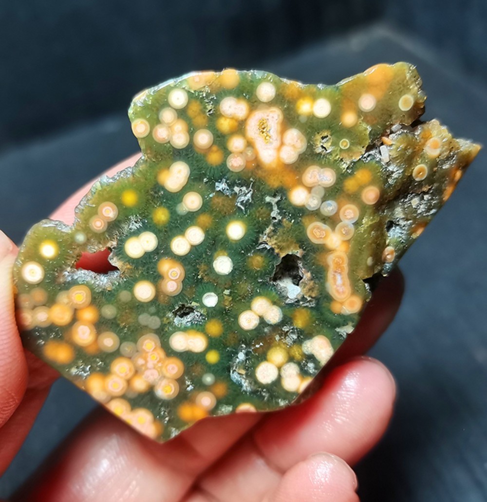 Rare 37G Natural Orbicular Ocean Jasper 8th Vein Rough Healing A135