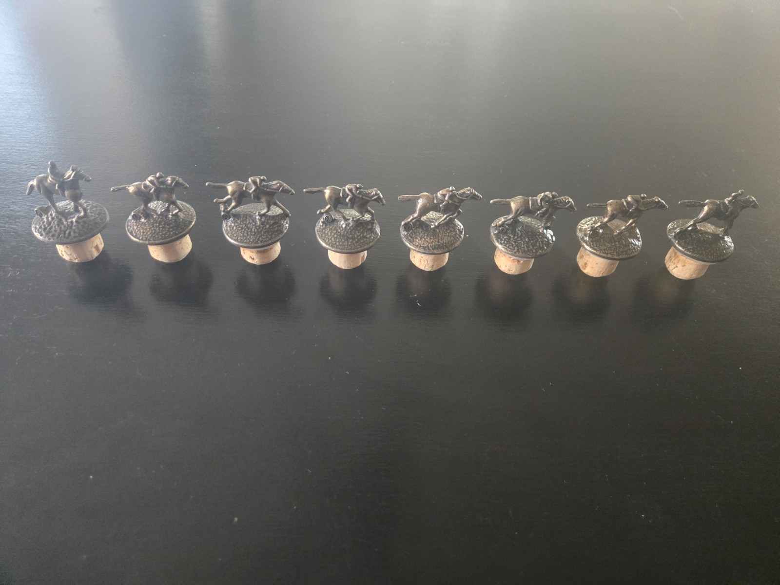 Blanton's Bourbon COMPLETE SET Bottle Stoppers, Horse & Jockey, B L A N T O N: S