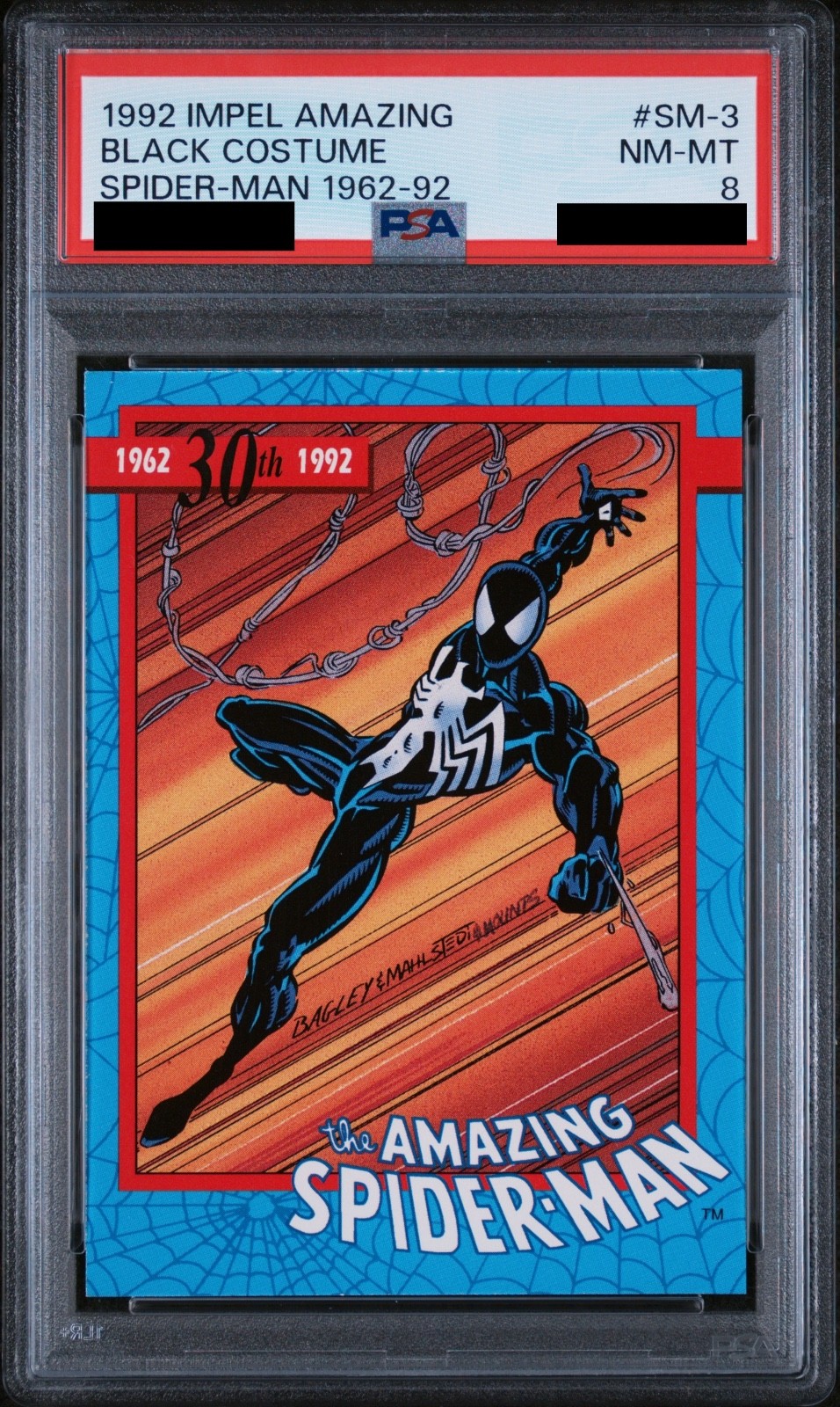 1992 AMAZING SPIDER-MAN 1962-1992 #SM-3 BLACK COSTUME PSA 8 SYMBIOTE SECRET WARS