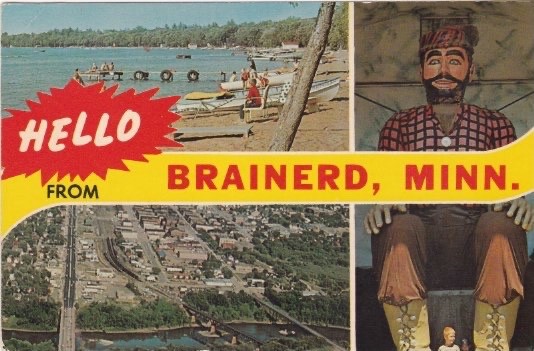 Multi View Postcard-Hello From BRAINERD, Minnesota