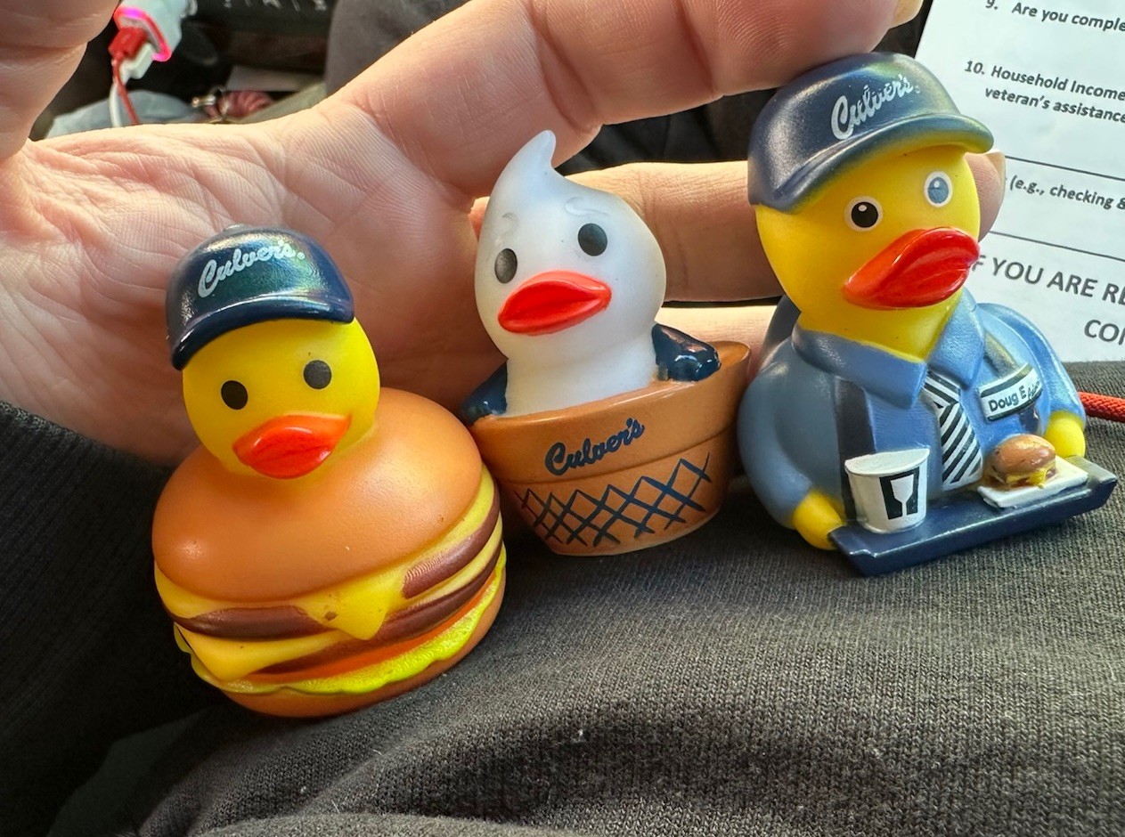 Culver's Ducks Lot Of (3) W/ Ice Cream Cone Duck
