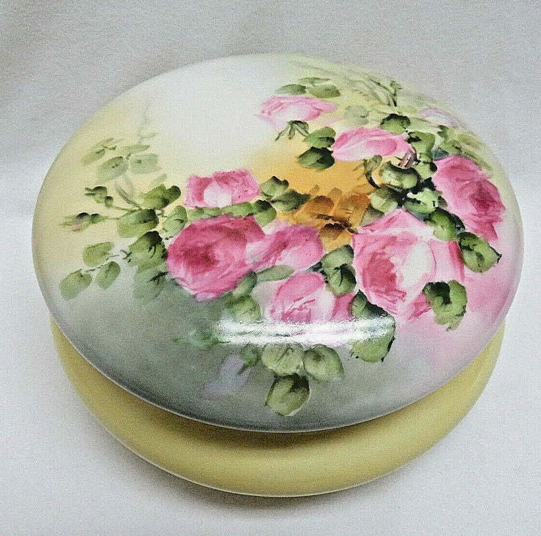 Large Limoges Painted Porcelain Victorian Dresser Box