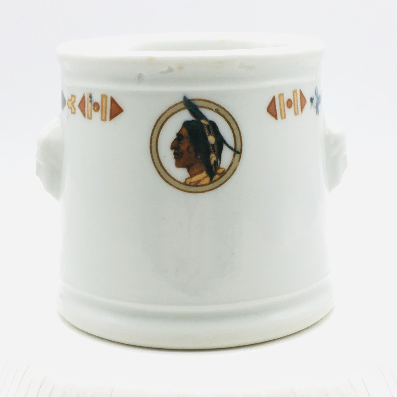 St Charles IL Hotel Baker China Sugar Bowl Native American Double Faced VTG 1926