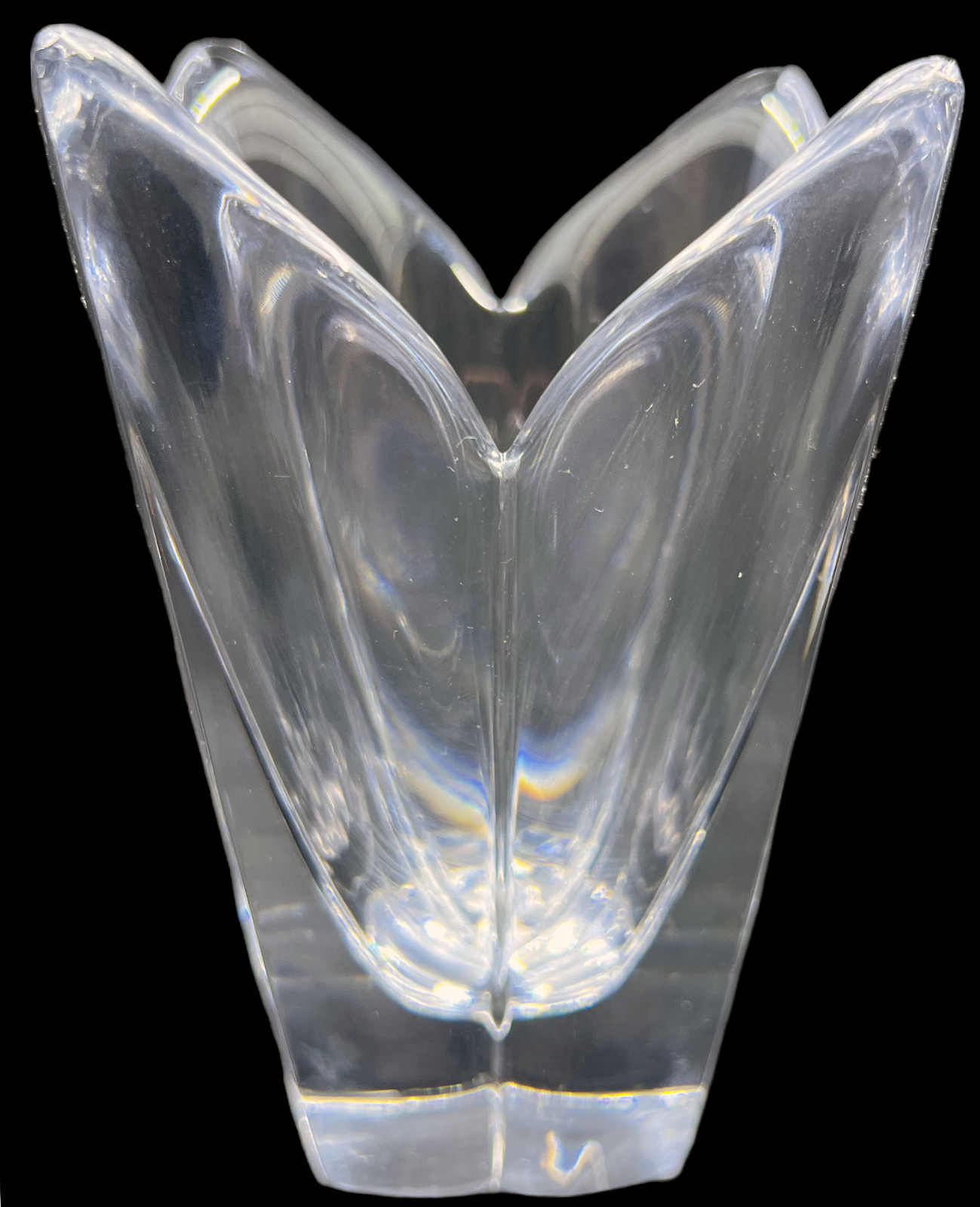 Vintage Orrefors Clear Crystal Vase Belle Tulip Shaped Heavy 6