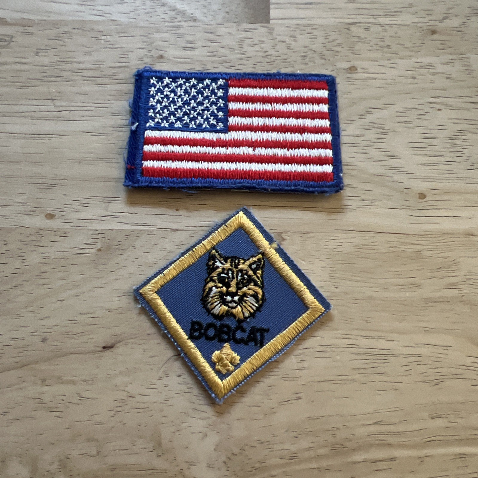 VTG Boy Scout Flag And Bobcat Patches